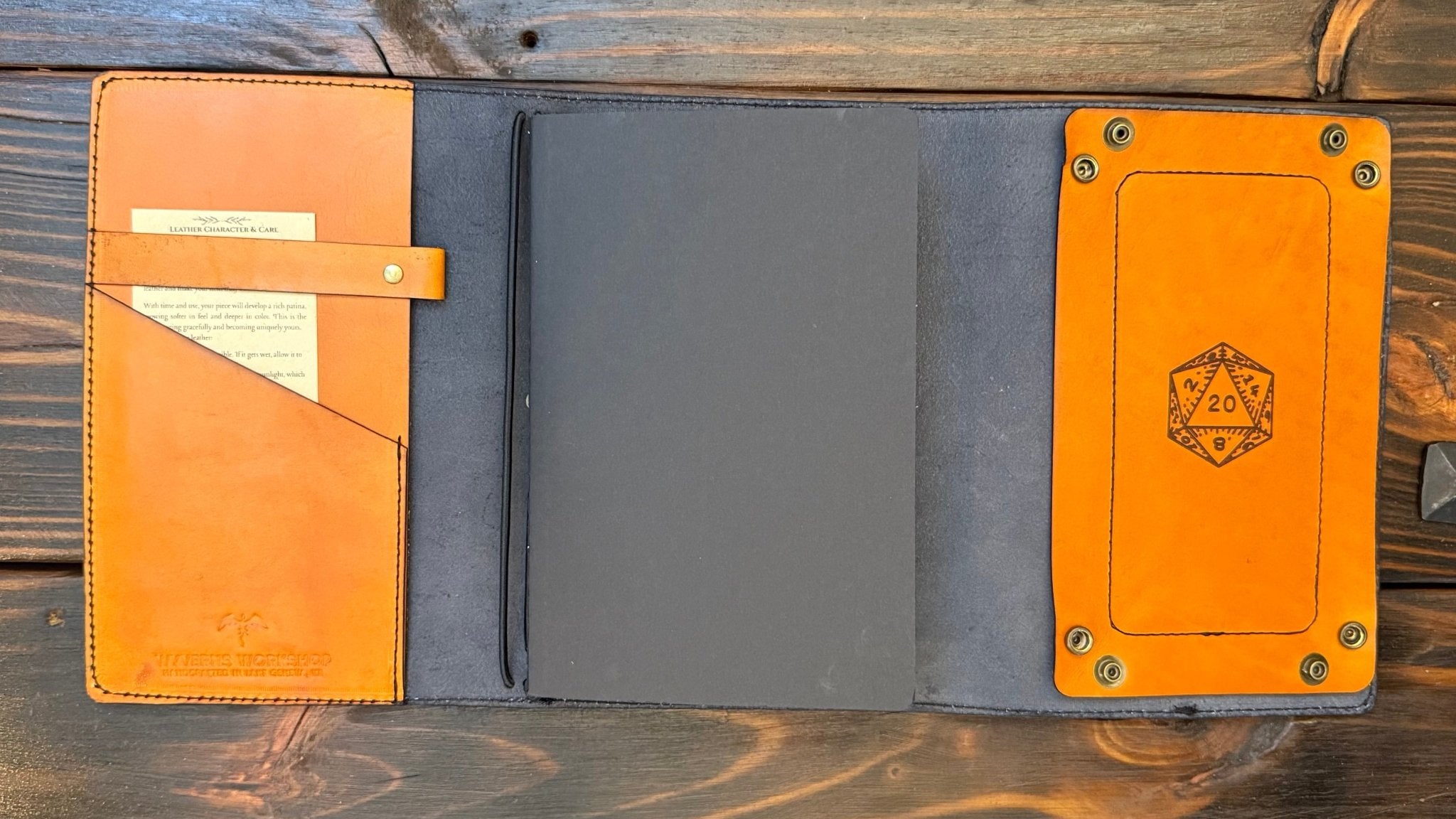 Premium Leather Adventure Journal - Gothic Skull Design - The Wyverns Workshop