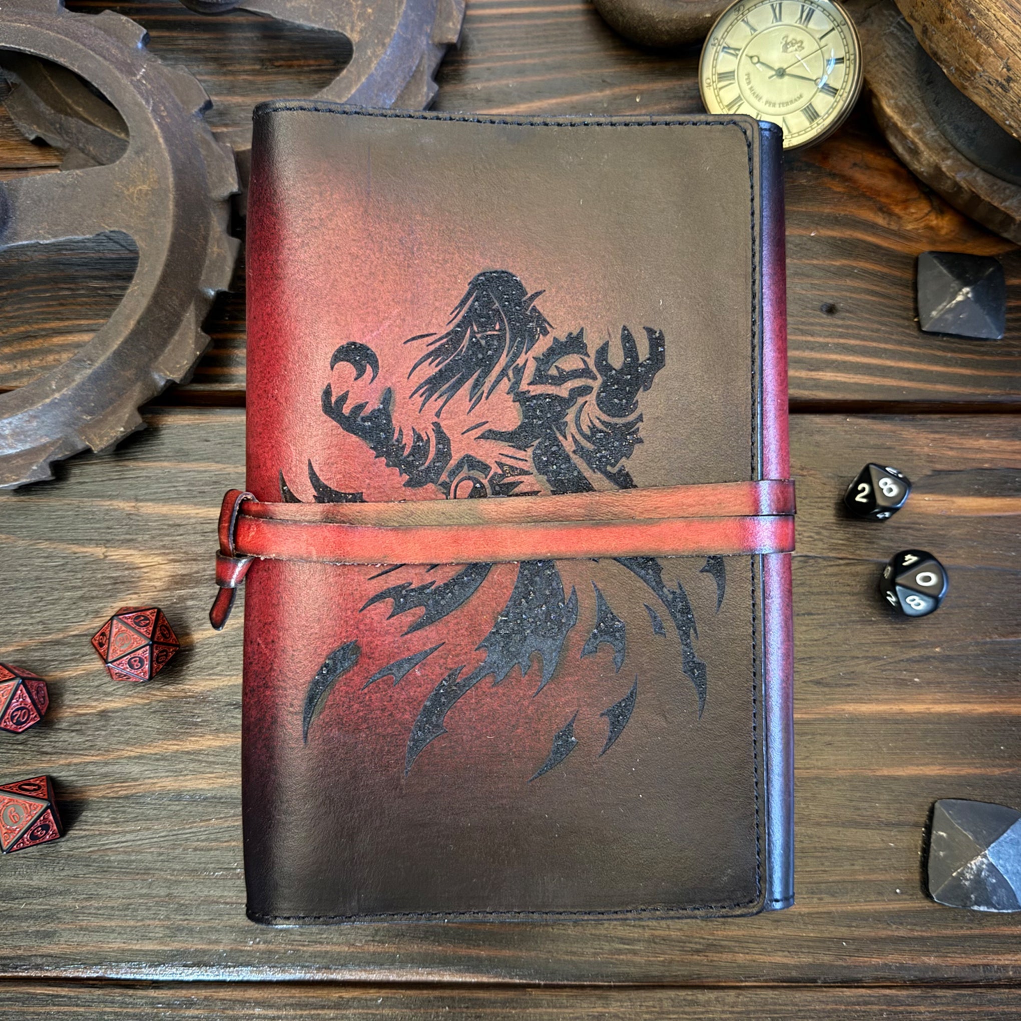 Premium Leather Adventure Journal - Mage Orc Design - The Wyverns Workshop