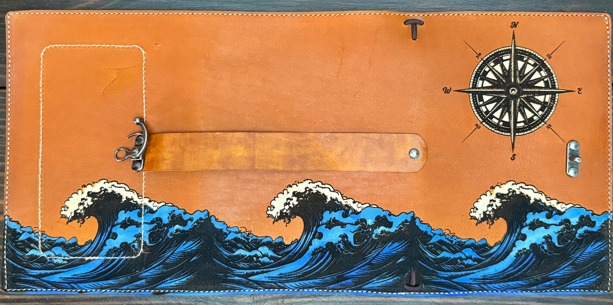 Premium Leather Adventure Journal - Mariners Design - The Wyverns Workshop