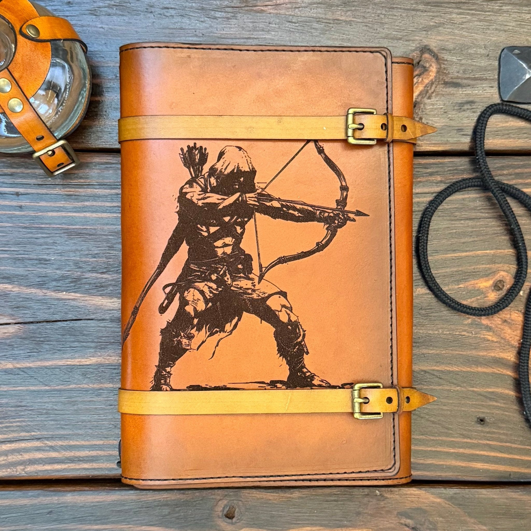 Premium Leather Adventure Journal - Ranger Design - The Wyverns Workshop