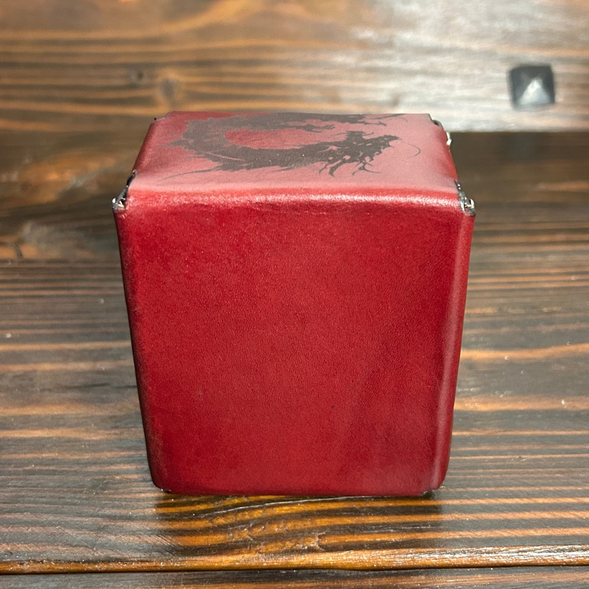 Premium Leather MTG Deck Box - Shadow Dragon Design - The Wyverns Workshop