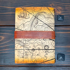 Premium Leather Travelers Journal - Atlas Design - The Wyverns Workshop