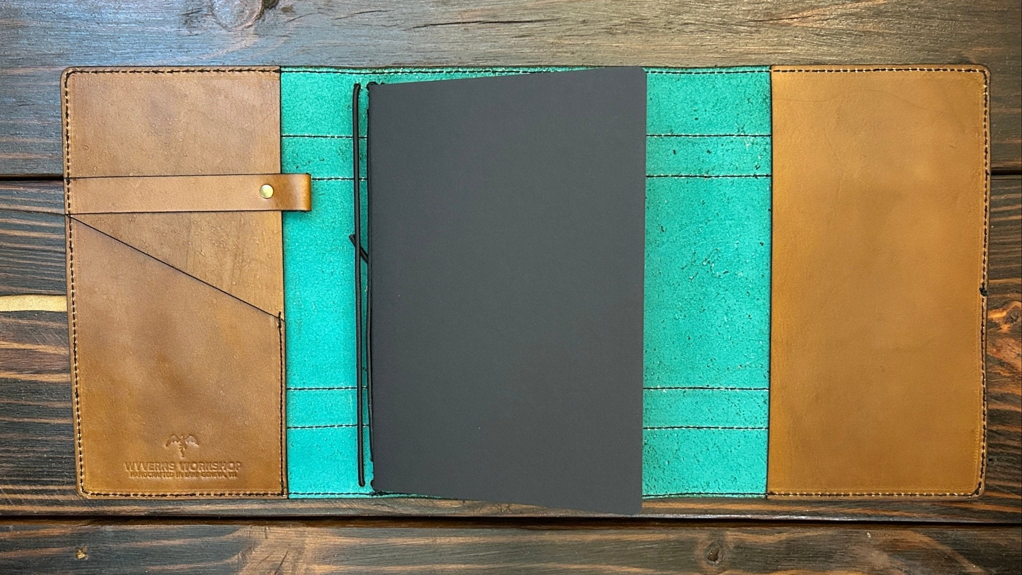 Premium Leather Travelers Journal - Celtic Design - The Wyverns Workshop