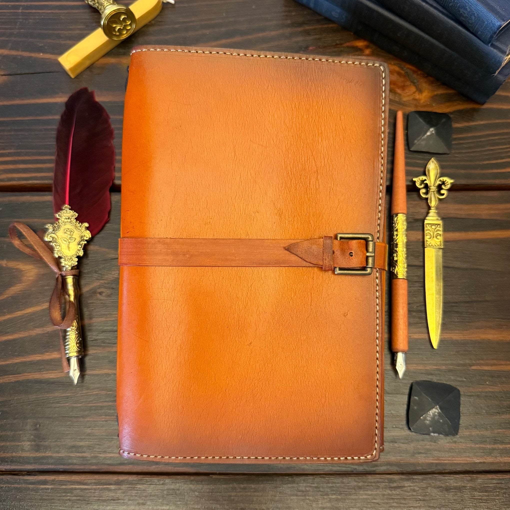 Premium Leather Travelers Journal - Classic Design - The Wyverns Workshop