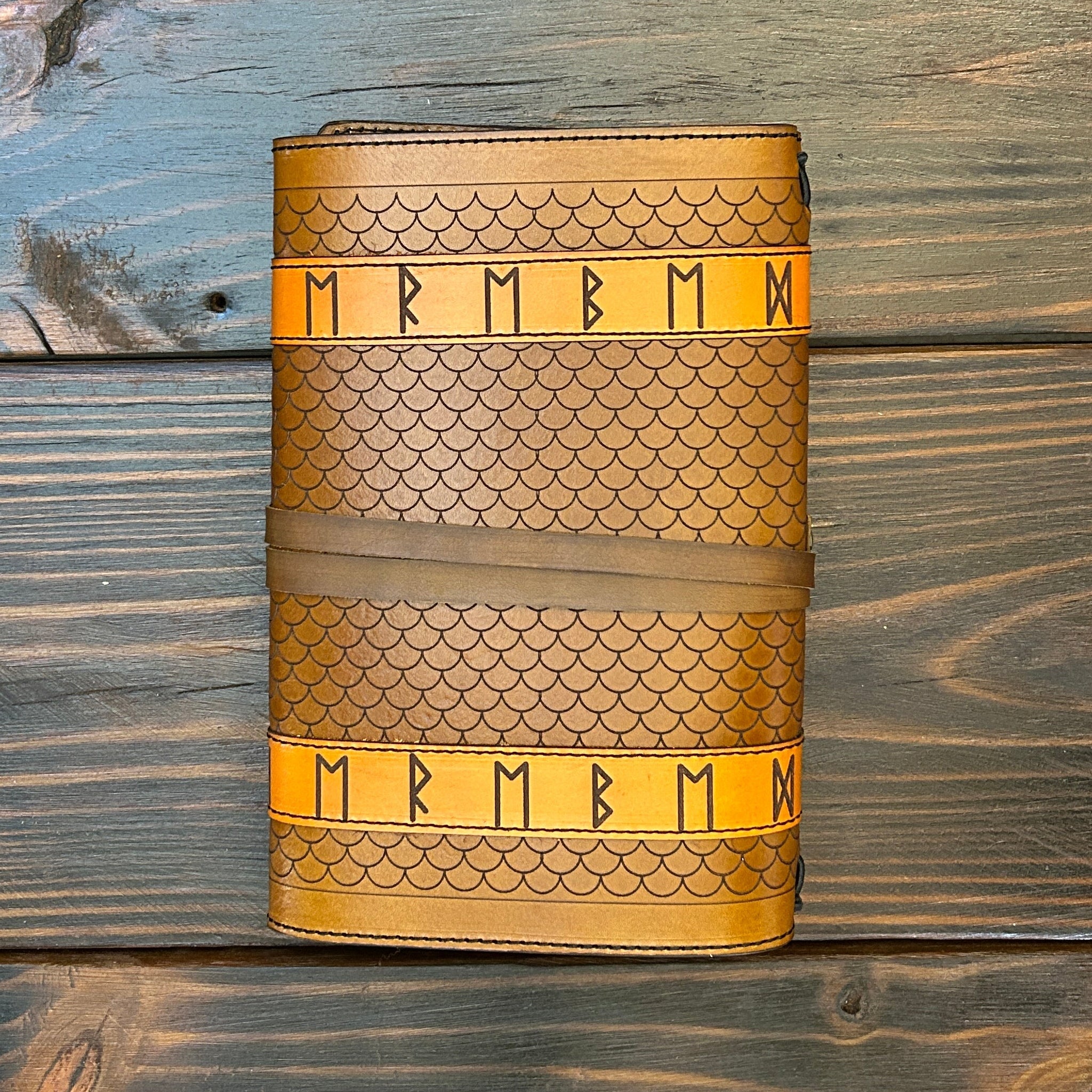 Premium Leather Travelers Journal - Dragon Runes - The Wyverns Workshop