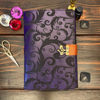 Premium Leather Travelers Journal - Enchanted Scrolls Design - The Wyverns Workshop