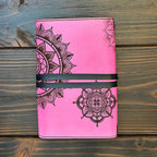 Premium Leather Travelers Journal - Mandala Design - The Wyverns Workshop