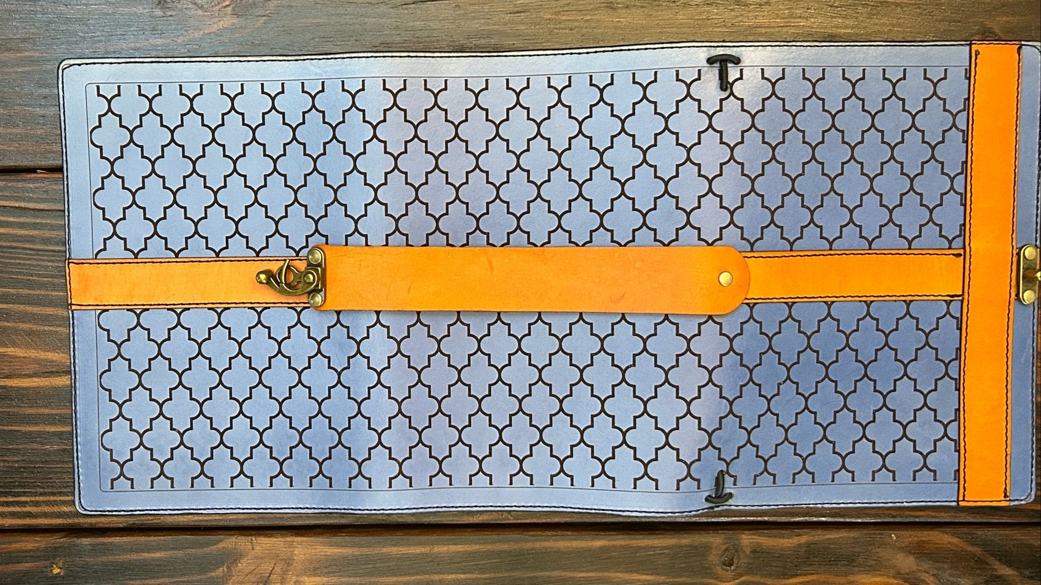 Premium Leather Travelers Journal - Moroccan Mosaic Design - The Wyverns Workshop
