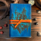 Premium Leather Travelers Journal - Mystic Castle Design - The Wyverns Workshop