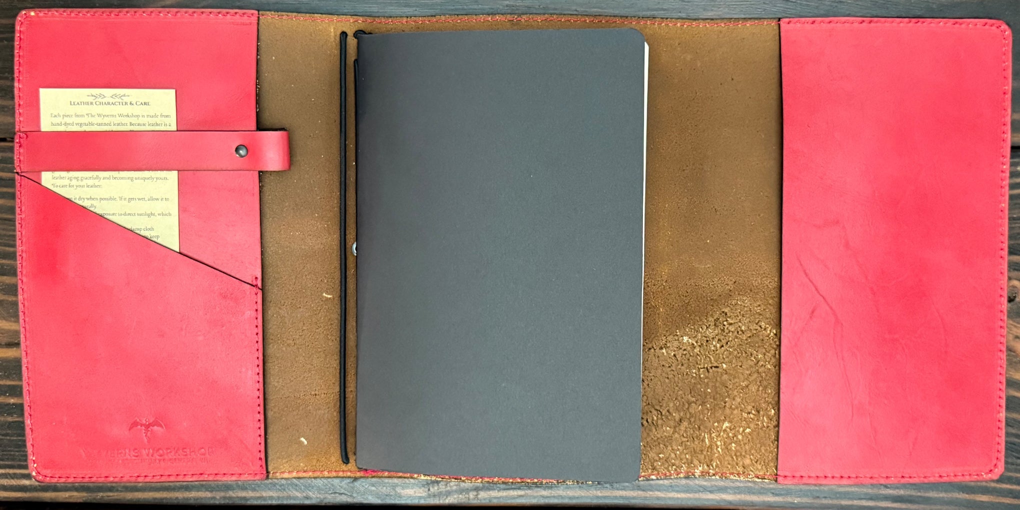 Premium Leather Travelers Journal - Top Secret Design - The Wyverns Workshop