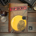 Premium Leather Travelers Journal - Top Secret Design - The Wyverns Workshop
