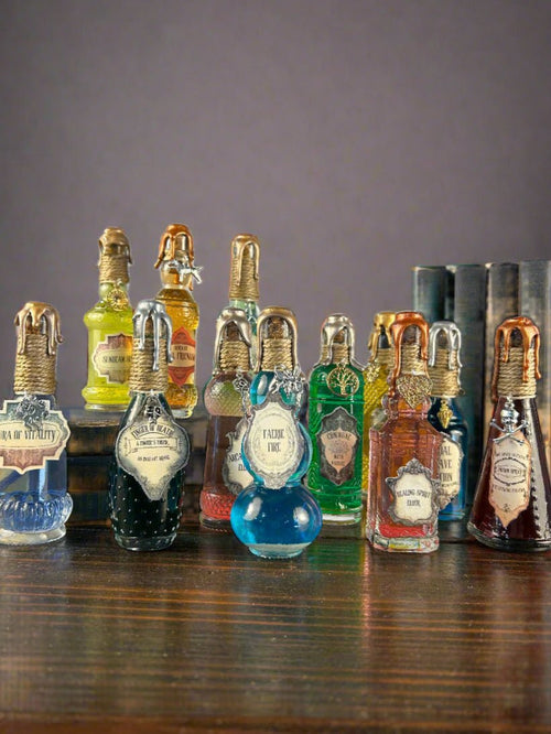 Swirling Potion Glass Bottles - Full Collection - DND, Prop, Magic - The Wyverns Workshop