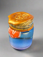 Swirling Potion D20 Glass Bottles - Apothecary Labels - Dripped Wax Seal- Purple Back View - DND, Prop, Magic - The Wyverns Workshop
